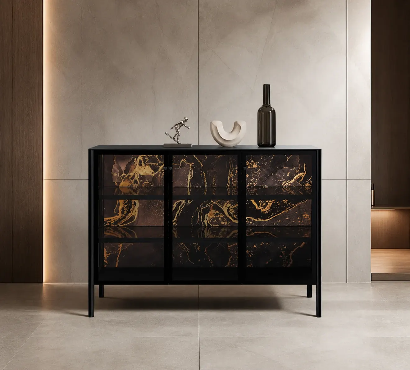 Pebble entryway cabinet